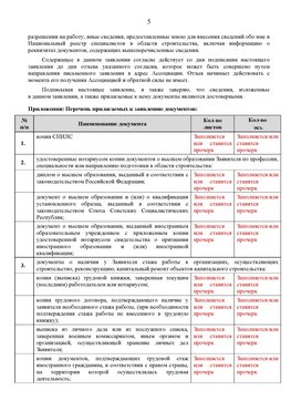 Образец заполнения заявления в НРС строителей. Страница 5 Новомичуринск Специалисты для СРО НРС - внесение и предоставление готовых